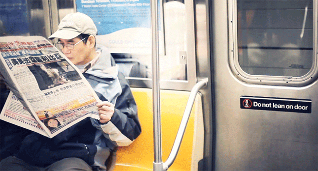 Newspaper Subway Cinemagraph