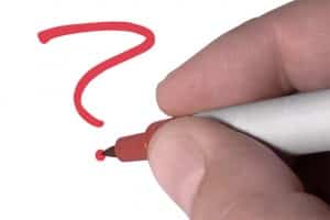 escribiendo signo de interrogacion