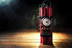 dinamita tnt con reloj de tiempo