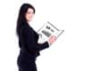 mujer de negocios con reporte