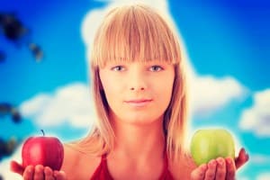 elegir manzana roja o verde